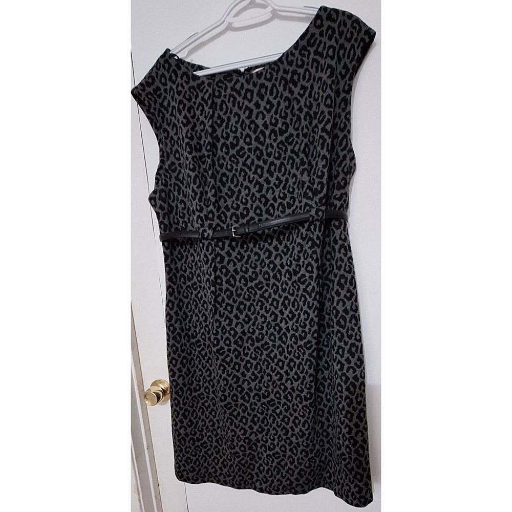Calvin Klein Black Leopard print Sheath Dress sz XL **See description.**